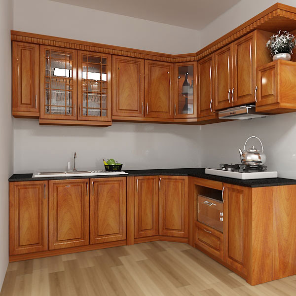 Tủ bếp hiện đại gỗ xoan đào